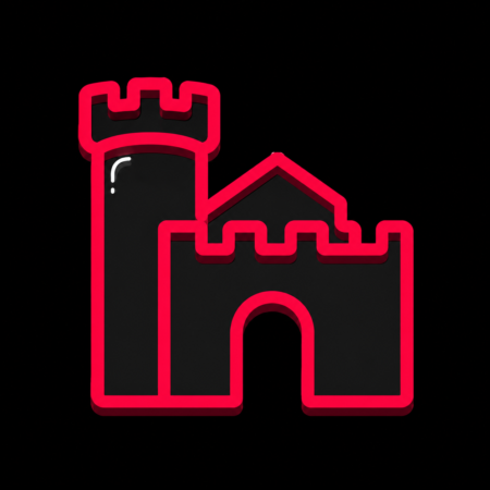 Neon-Stadt-Icon der Burg Schweinsberg für Firmenwebsites in Stadtallendorf