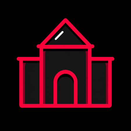 Minimalistisches Neon-Icon des Wehener Schlosses für Firmenwebsites in Taunusstein