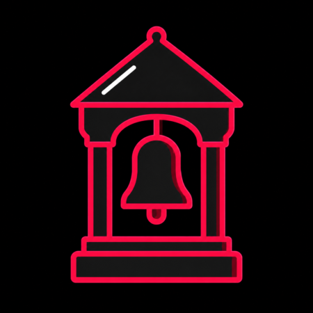 Firmenwebsites in Teuchern – stilisiertes Stadt-Icon mit dem freistehenden Glockenhaus auf dem Glockenberg.