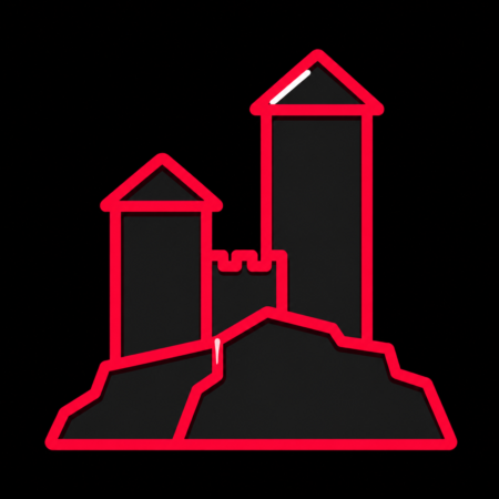 Firmenwebsites in Treffurt – Stadt-Icon mit Burg Normannstein, markanten Türmen und angedeutetem Felssockel.