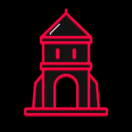 Firmenwebsites in Usedom – Stadt-Icon des Anklamer Tors mit steilem Dach und markantem Torbogen