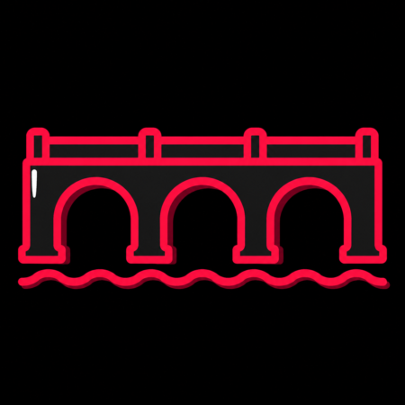 Firmenwebsites in Vacha – Stadt-Icon mit der historischen Brücke der Einheit und ihren markanten Steinbögen über der Werra.