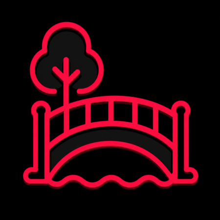 Neon-Stadt-Icon des Ahneparks für Firmenwebsites in Vellmar