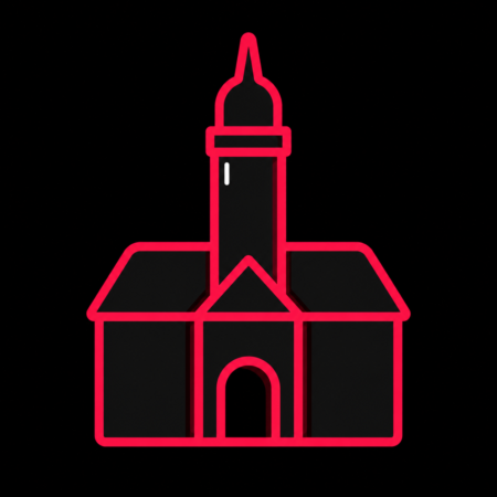 Firmenwebsites in Waldheim – minimalistisches Stadt-Icon des Rathauses Waldheim mit markantem Turm