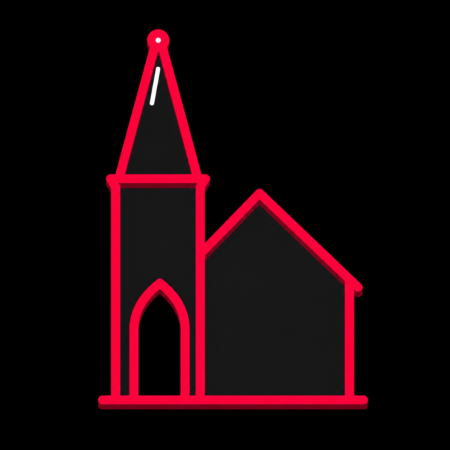 Firmenwebsites in Warin – Stadt-Icon der Stiftskirche Warin mit markantem Kirchturm und hohem Spitzbogen