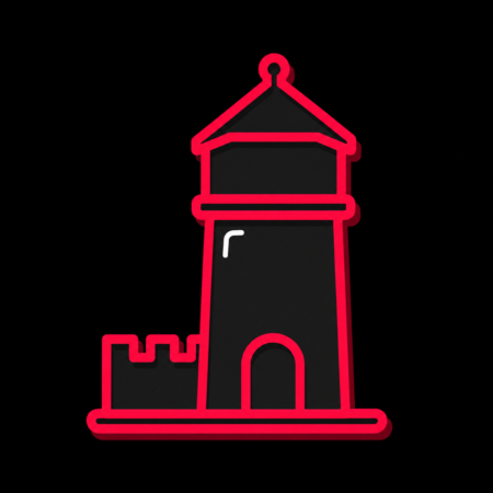 Firmenwebsites in Wesenberg – Stadt-Icon der Burg Wesenberg mit markantem Fangelturm und großem Torbogen