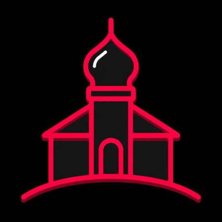 Minimalistisches Icon der St.-Bartholomäus-Kirche mit Zwiebelturm für Firmenwebsites in Wesselburen.