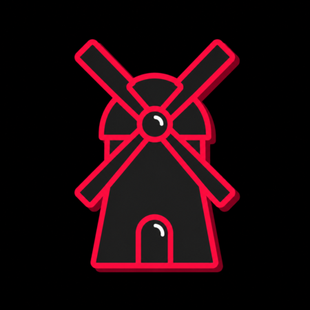 Firmenwebsites in Woldegk – Stadt-Icon einer historischen Woldegker Windmühle mit vier markanten Flügeln