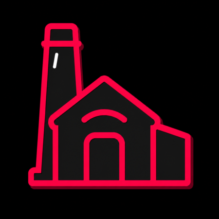 Firmenwebsites in Wurzbach – Stadt-Icon mit der historischen Heinrichshütte und ihrer markanten Industrie-Silhouette.