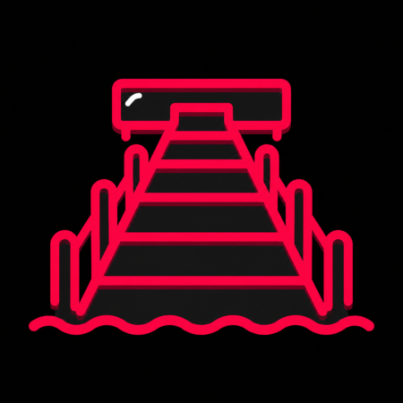 Minimalistisches Icon der Mittelbrücke mit Wellenlinie für Firmenwebsites in Wyk auf Föhr.